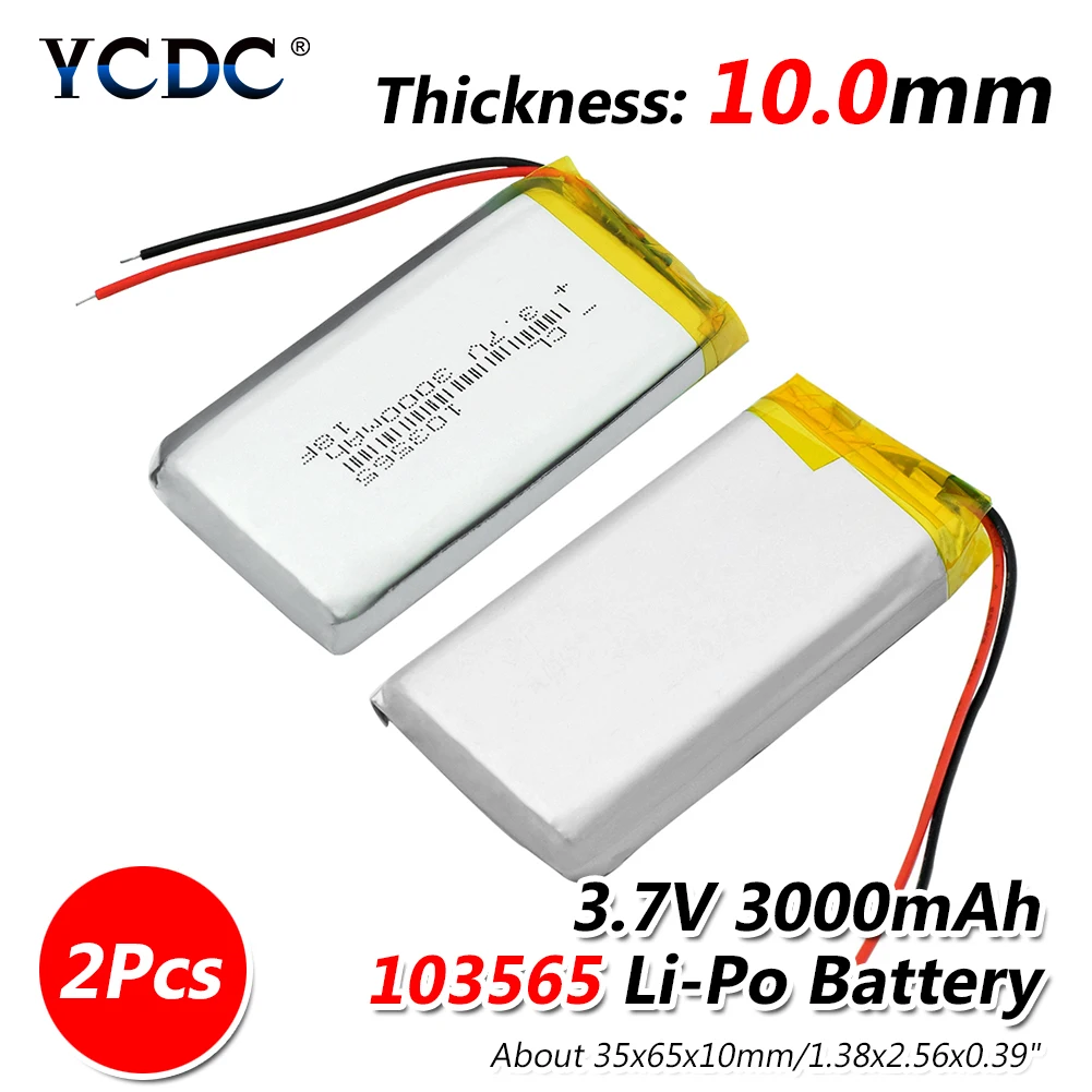 

Size 103565 3.7v 3000mAh li-ion Lipo cells Lithium Li-Po Polymer Rechargeable Battery For interphone Mobile devices Bluetooth