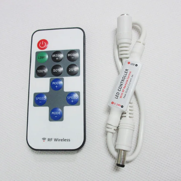 

best price 1 pcs Mini RF Wireless LED Remote Controller 11keys single color dimmer LED Controller