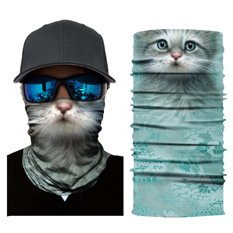 3D Серия животных защита для лица Солнцезащитная маска для шеи Балаклава из «дышащей» ткани Мягкая повязка-баф УФ для рыбалки Велоспорт Пешие прогулки Бег - Цвет: AC013