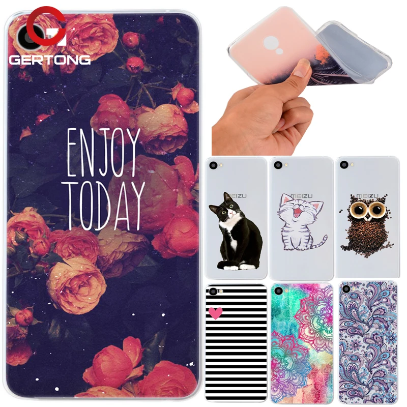 

GerTong Protective Cover Case For Meizu M6 M5 M3 Note M5S M6S M3S Mini Cat Phone Case TPU Fundas Flower Coque For M6 Note Coque