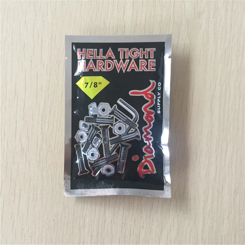 

HELLA TIGHT DIAMOND HARDWARE 1" Skateboard Hardware Set 8pcs Screws & Bolts Set for Mounting Complete Skateboards