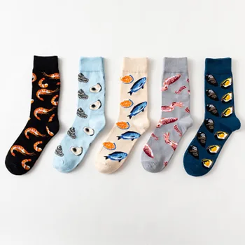 

New mens socks ladies animal frog bee pigeon tulip novelty socks combed cotton funny socks men's large size round neck socks