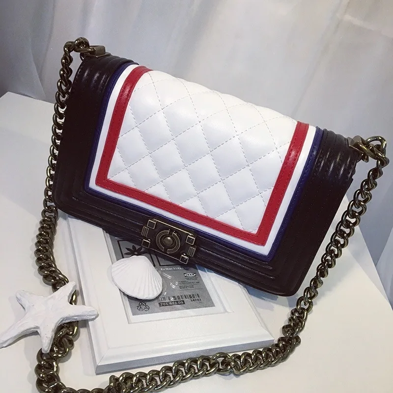 

New Fashion Small Patchwork Crossbody Bags For Women Messenger Bags Soft PU Leather Hollow Out Crossbody Bag For Young Lady F230