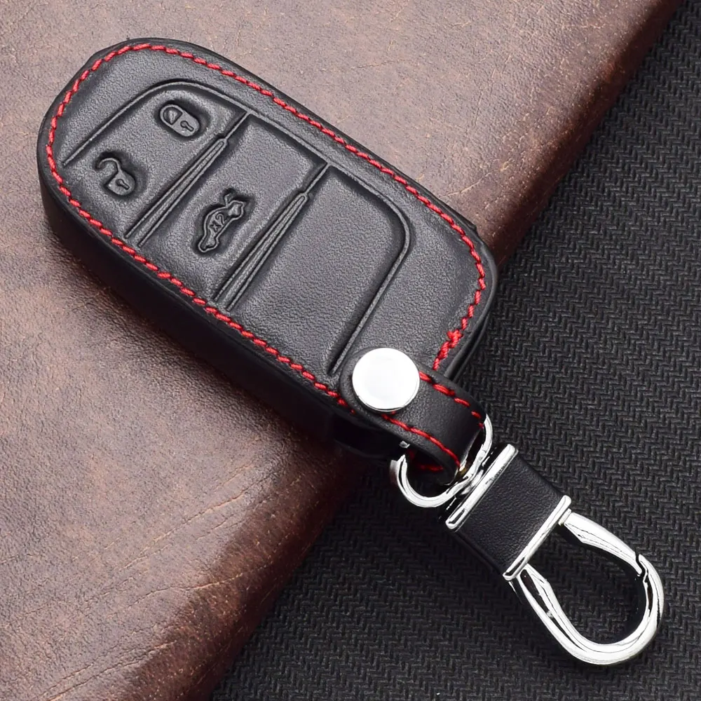 6 Jeep Dodge 2014 2016 Grand Cherokee leather car key case cover