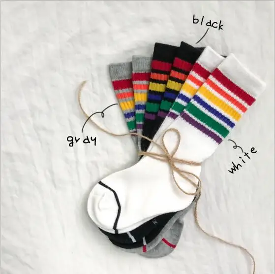 Tukla Babe/новые детские носки на возраст от 1 года до 12 лет осенне-зимние цветные полосатые носки без пятки для мальчиков и девочек - Цвет: 3