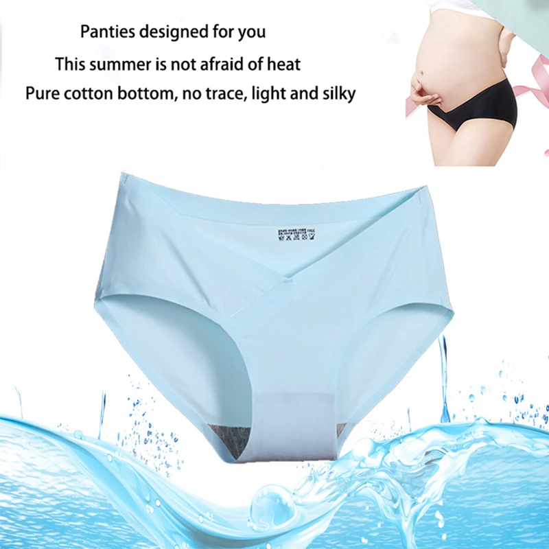 Cotton V Type Pregnant Women Underwear Ice Silk Low Waist Comfortable