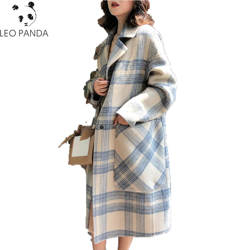 

Wool Coat Autumn Winter Double sided cashmere Coat Women Clothes Korean Elegant Loose Long Coat Cashmere Jacket