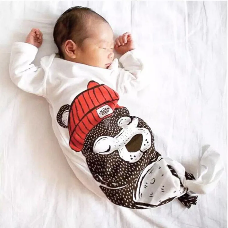 Free shipping Hot baby Sleep Sack With Sleeves Cute bear Little Red