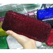 Vino Più Poco Costoso Rhinestones Di Cristallo Delle Donne Da Sera Pochette Da Sposa Pochette Dinner Party di Promenade Catena Della Spalla Della Borsa Della Borsa(China)