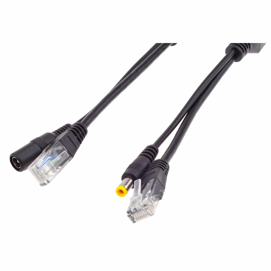 Блок питания для пассивного кабеля PoE Ethernet Комплект кабелей инжектора Адаптер 12 в