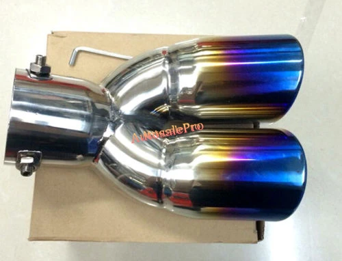 

Blue Colorful Tail Pipe Exhaust Pipe End Tip Double Outlet Trim For Kia Sportage 4th Gen 2016 2017