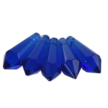 

38mm Blue Color 50pcs/lot Pointed Bead Crystal Chandelier Parts Wedding Party Supplies Home Decoration