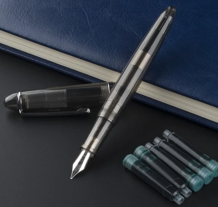 JINHAO 992 синий пластиковый прозрачный поворот клип в классическом стиле f перьевая ручка+ чернила словосочетания - Цвет: 02