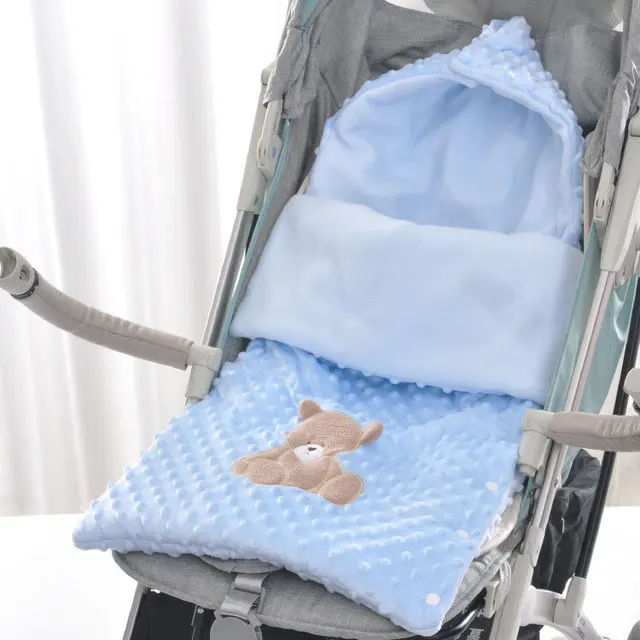 Mother Nest спальный мешок для прогулочной детской коляски мультфильм медведь/собака/КИТ утолщаются флис новорожденных мальчиков и девочек спальные мешки 15X31in - Цвет: SGZ118B