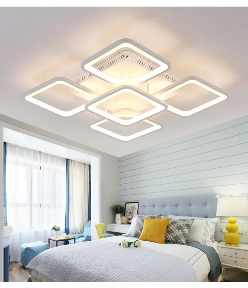 Простой светодиодный потолочный светильник для гостиной акриловая люстра для спальни прямоугольная потолочная лампа для ресторана AC110-260V настенный светильник