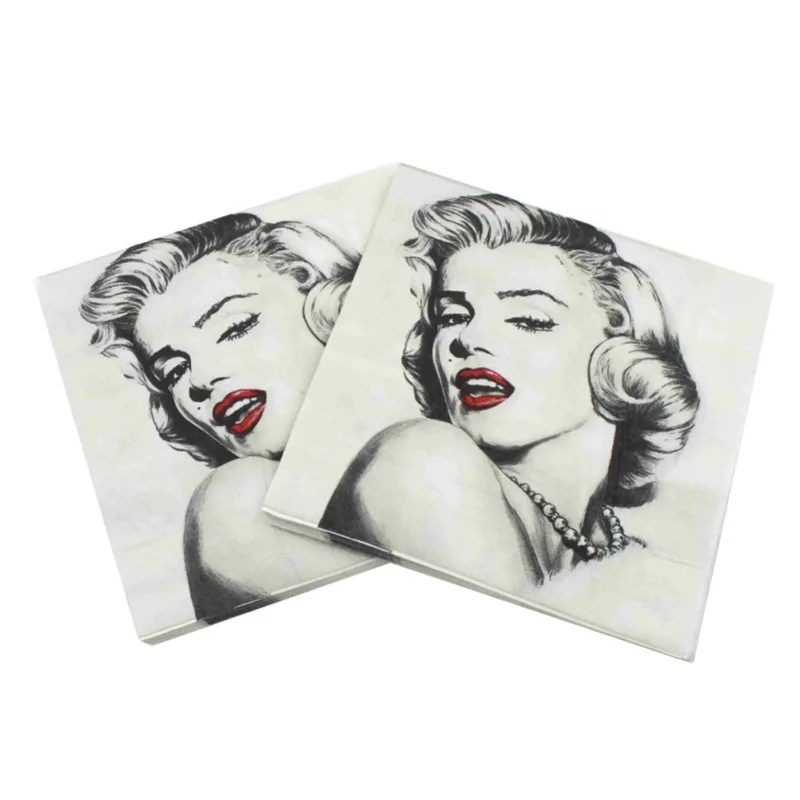

20pcs/lot Printed Feature Rose Paper Napkins For Event & Party Decoration Tissue Decoupage Servilleta 33cm*33cm