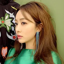 Чистый красный с корейской версии синий и зеленый цвет потока кисточкой Водопад длинные серебряные иглы серьги женские 722