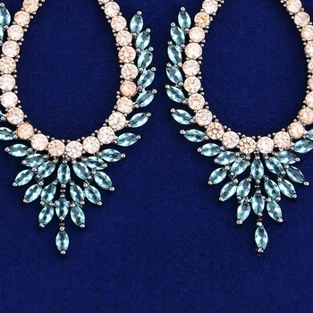 

New Women's Fashion Crystal Earrings Rhinestone AAA Cubic Zirconia Bridal Wedding Engagement Women Anniversary Jewelry Gift