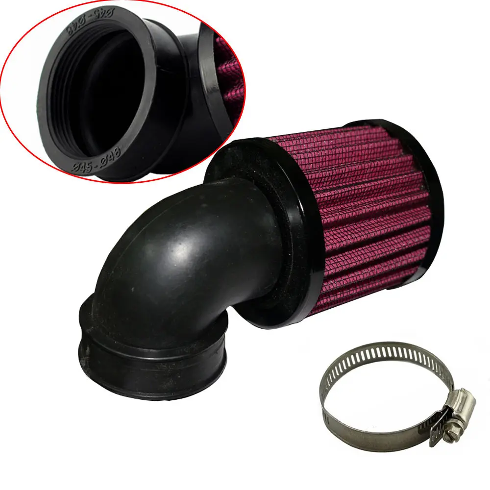 

Black 45mm-48mm Universal Motorcycle Motorbike Air Intake Flow Filter Cleaner For Bobber Chopper Cruiser Honda Kawasaki Suzuki