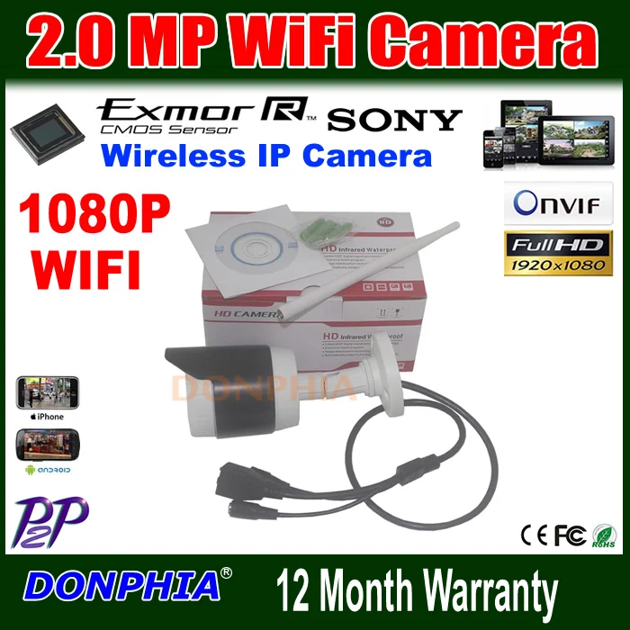  Wireless Wifi IP 1080P Bullet Camera 2.0 Megapixel Home Surveillance Indoor/Outdoor Cloud IP Camera Mini Security Camera system 