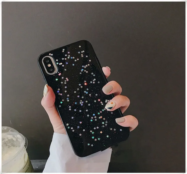 Блестящий Мягкий чехол из ТПУ с блестящими звездами для Samsung Galaxy A10 A20 A30 A40 A50