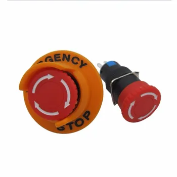 

TWTADE/AC110V-250V DC12V-250V 0.1-5A SPDT 1NO 1NC 3Pin 16mm Self-Locking Mushroom Emergency Stop Push button Switch