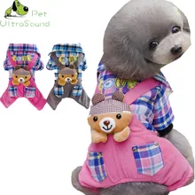 ULTRASOUND PET Plaid Dog Clothes Four Leg Coat For Teddy Chihuahua Small Winter Jacket Apparel Clothing Dogs
