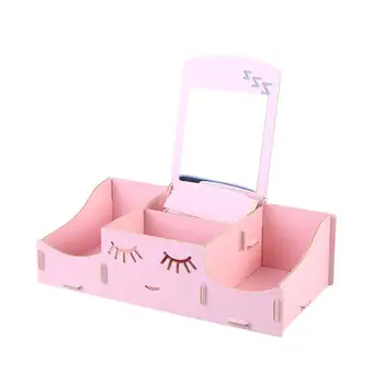 

1pc Cosmetics Storage Container Carved Desktop Space-saving Makeup Storage Box Cosmetics Organizer for Women Girls Hotel