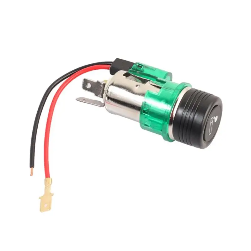 

1 Set 12V Car Cigarette Lighter Power Socket Outlet Plug Head + Socket Assembly with LED Indicator Motorcycle Car Accessories