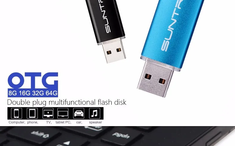 Suntrsi OTG USB флеш-накопитель 16 Гб 32b флеш-накопитель 8 Гб usb флеш-накопитель для смартфона usb флешка для компьютера реальная емкость 64 ГБ 4 ГБ