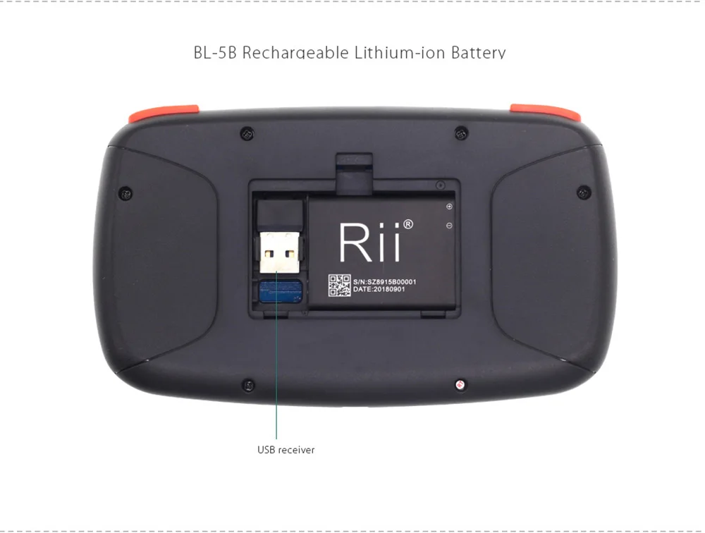 Rii RT726 Bluetooth 2,4 ГГц двойной режим Мини Беспроводная клавиатура Air mouse с тачпадом для iPad Pro iPhone XS ТВ коробка мини клавиатура