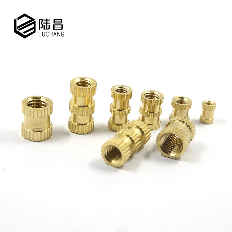

LUCHANG Free Shipping 100pcs/lot M2 M3 Through-hole brass insert nut / knurled nuts for injection moulding