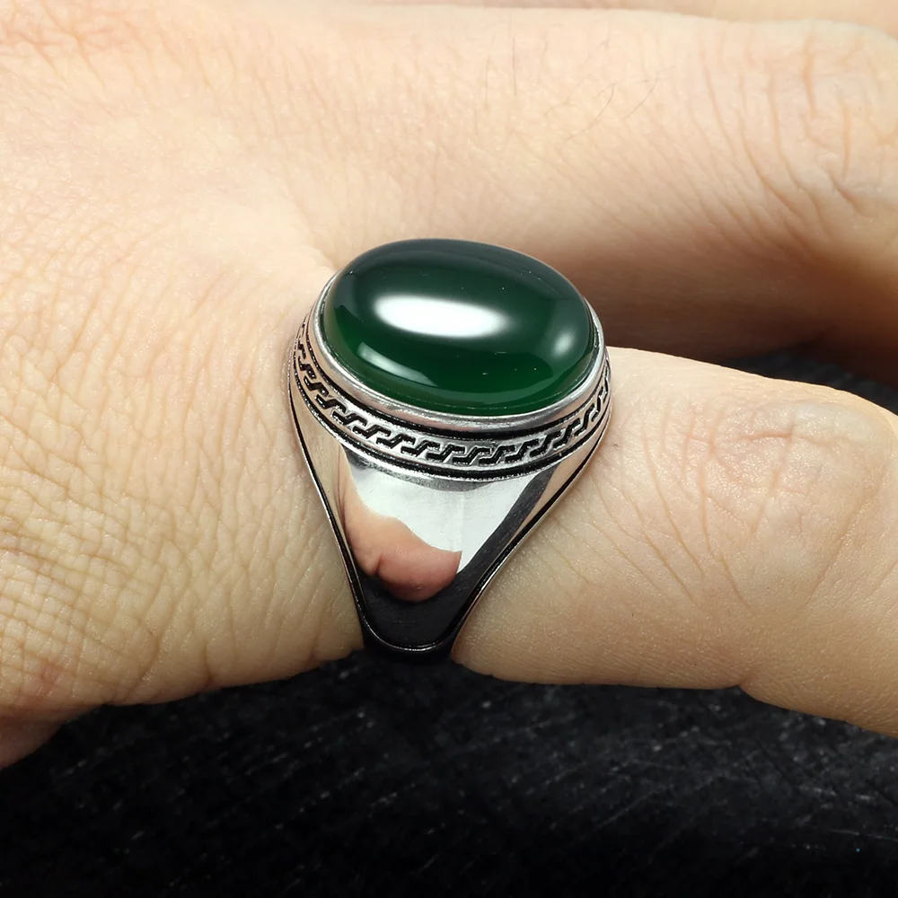 Гарантированное Серебро s925 мужские кольца простые конструкции турецкое кольцо для мужчин с камнями многоцветные овальные формы оникс индейка ювелирные изделия
