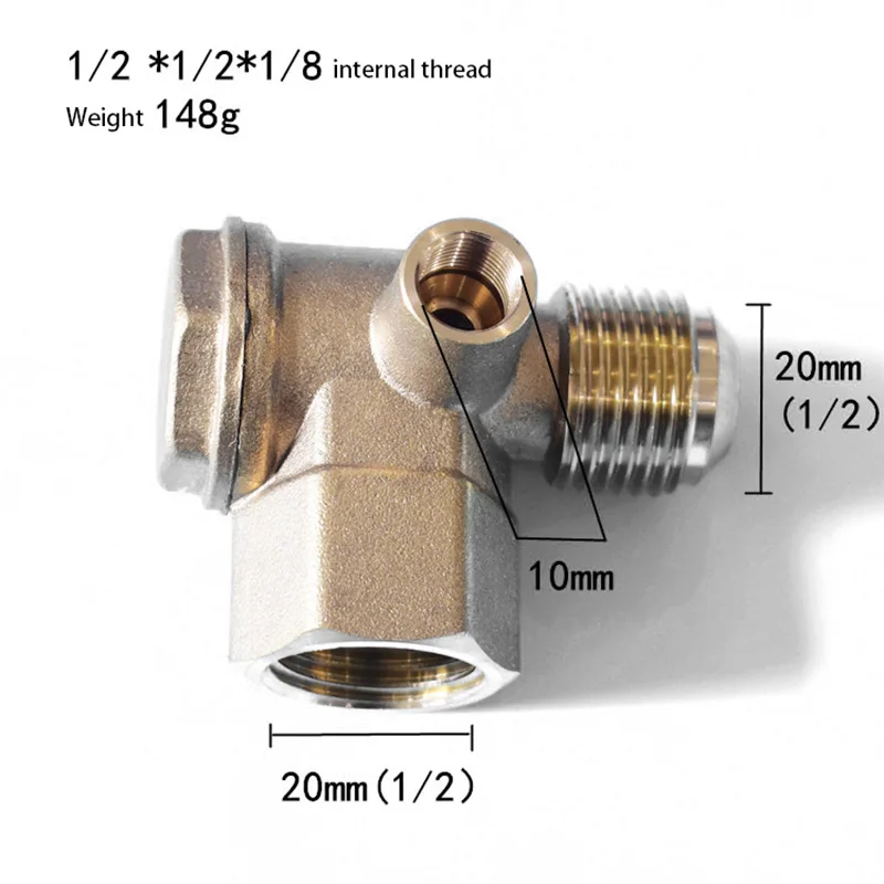 1 шт. 3 порта обратный клапан латунный внутренний/наружный обратный клапан/обратный клапан Соединитель Инструмент для воздушного компрессора высокая твердость