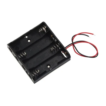 

Hot-sale 5.7cm x 6.2cm x 1.5cm Black With 4 Slots AA Power Battery Storage Case Plastic Box Holder 1 pc