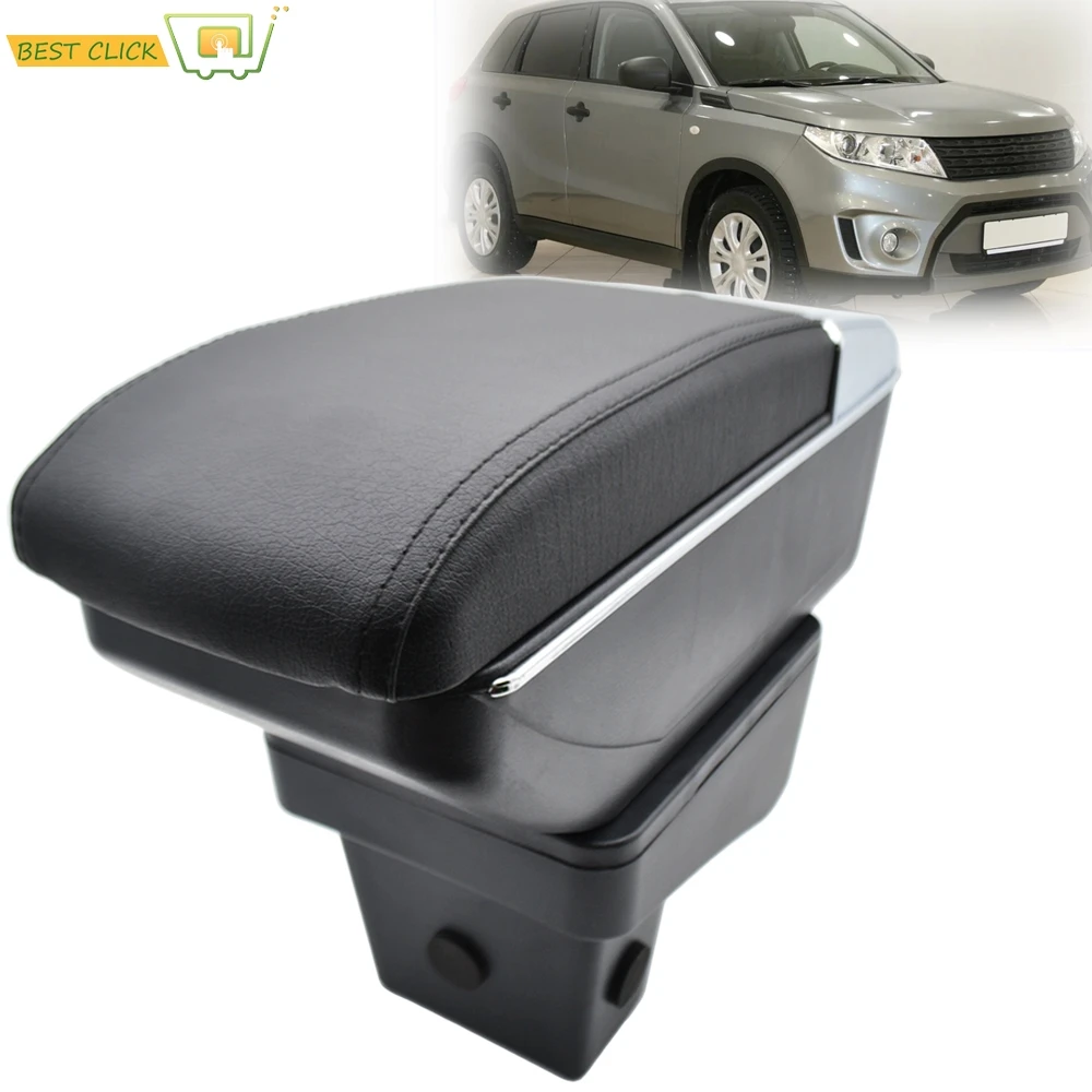 Color Name : Black Thread JPVGIA Storage Box For Suzuki Vitara 2015-2019 Arm Rest Ashtray Dual Layer Armrest Black Leather Double Car Styling 2018 Color Name : Black Thread JPVGIA Storage Box For Suzuki Vitara 2015-2019 Arm Rest Ashtray Dual Layer Armrest Black Leather Double Car Styling 2018