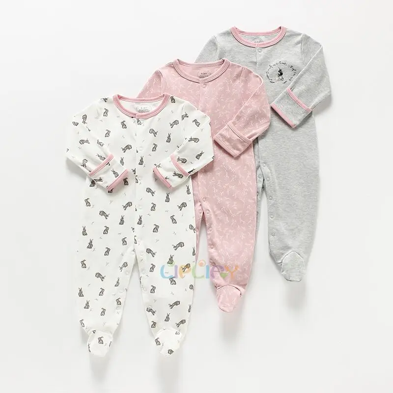 3Pcs/Pack Baby Cotton Clothes Set Newborn Rompers Infant Long Sleeve cartoon Jumpsuit Baby Boys Girls Sleepsuit 0-12Months