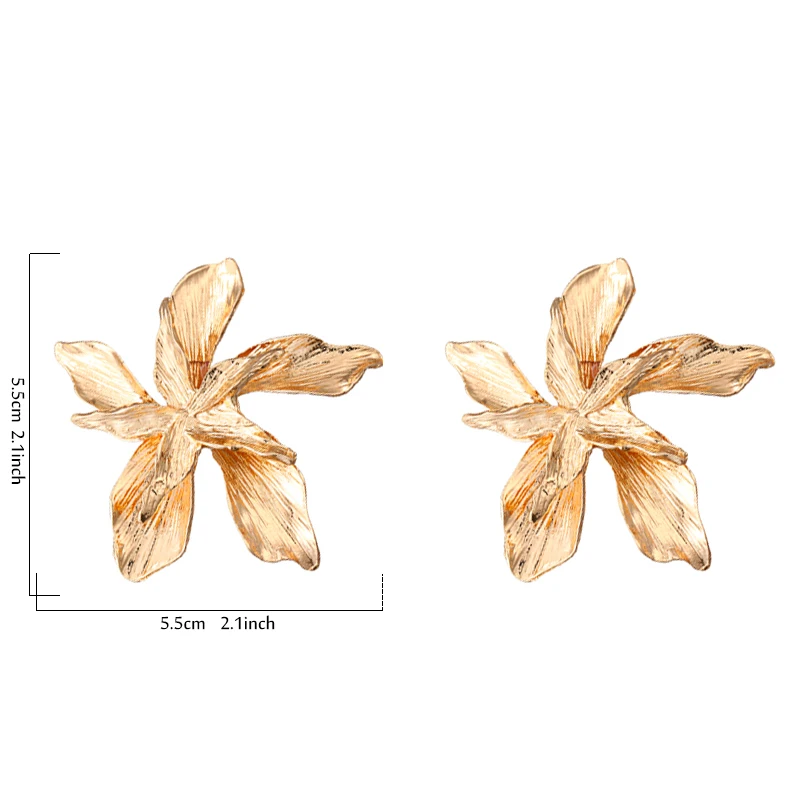 Yhpup, модный бренд ZA, винтажные очаровательные серьги-гвоздики в виде цветка, серьги с растительным темпераментом, массивные серьги, металлические серьги для женщин, вечерние, новинка