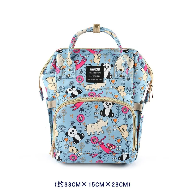 

Korean Sweet Graffiti Travel Storage Diaper Changing Bag Mother&Baby Waterproof Multi-Function Cartoon Printed Shoulder Backpack