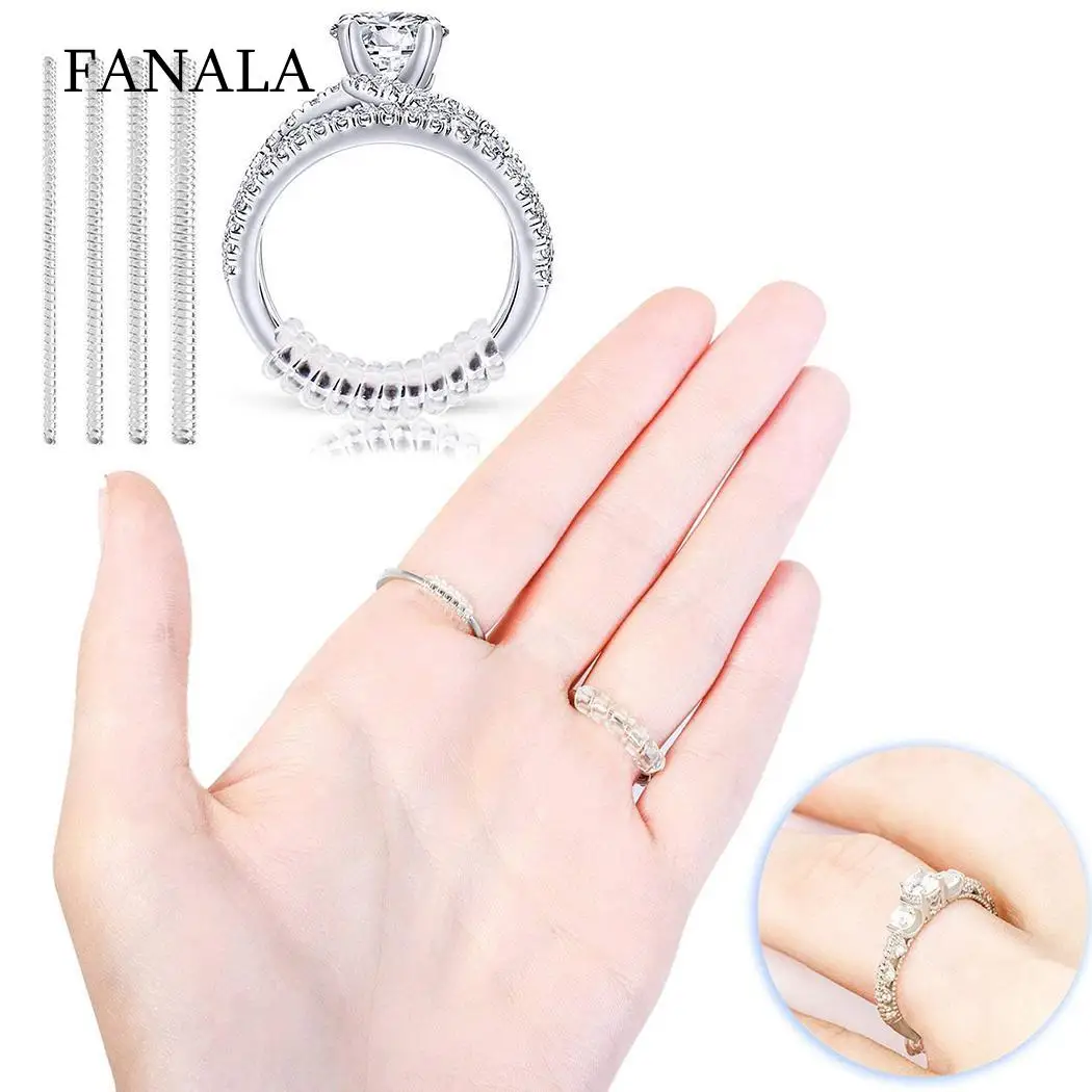 

2mm 3mm Ring Size Adjusters Durable Invisible Transparent Spring Rings Resizing Tools Jewelry Tool with Ring Polishing Cloth