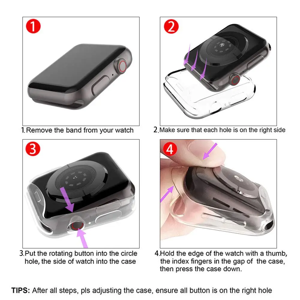 Screen Protector case For Apple Watch 4 band apple watch Case 360 Clear TPU Cover Full bumper For Iwatch band 42mm 38MM 44mm 40 Screen Protector case For Apple Watch 4 band apple watch Case 360 Clear TPU Cover Full bumper For Iwatch band 42mm 38MM 44mm 40