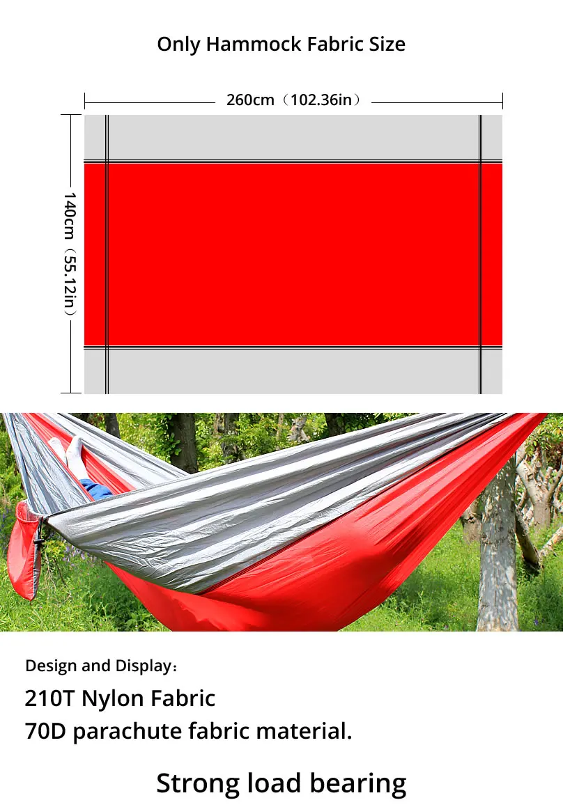 Только Гамак Ткань аксессуары для гамака 210 T (70D) нейлон парашют ткань длина 260 см (102,36 дюйма) ширина 140 см (55,12 дюйма)
