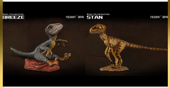 

[ESTARTEK] REBOR Paleontology Collection 5cm BABY VELOCIRAPTOR Stan / BABY Utahraptor Breeze with Scene Platform Dinosaur Model