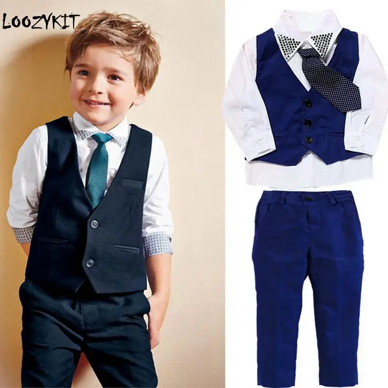 Loozykit Kids Boys Formal Suits Blazers Sets Clear