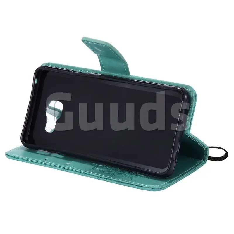 Embossing Sunflower Leather Wallet Case for Samsung Galaxy A3 2016 A310 - Green