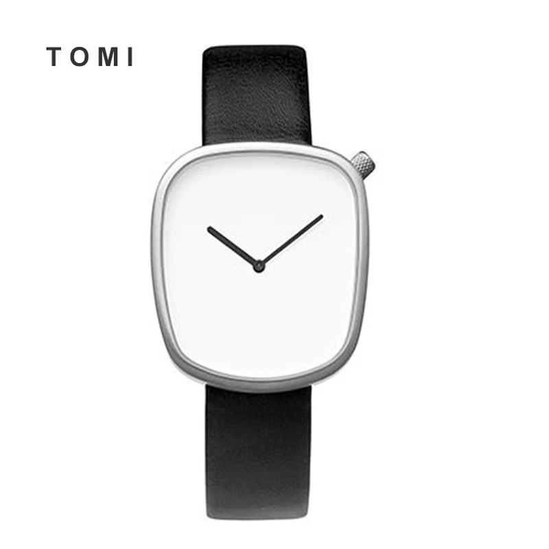 Black New Style tomi Pebble Lady Creative font b watch b font minimalist quartz fashion font