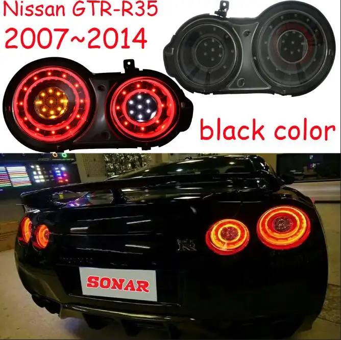 Автомобильный Стайлинг Головной фонарь для Nissan GTR фара 2007~ 2014y Taillamp для GTR задний фонарь светодиодный GT-R R35 TailLamp задний фонарь - Цвет: 2pcs taillight black