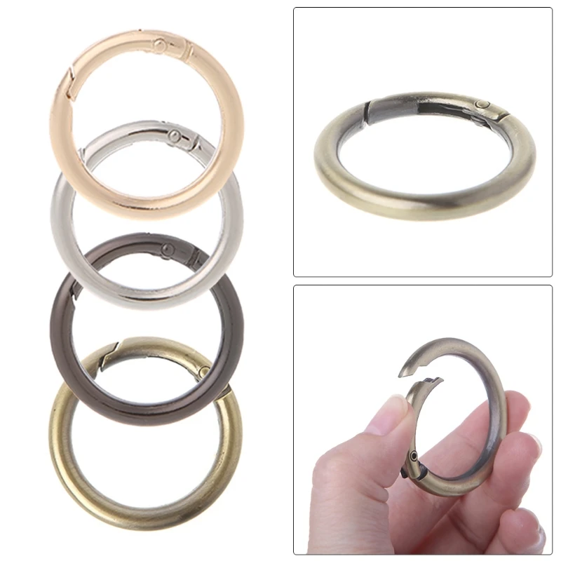 

32mm Bag Accessories Alloy Round Spring Snap Hooks Clip Handbag Purse Keyring DIY Dog Chain Buckle
