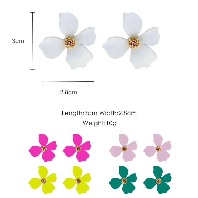 

Four petal earrings personality temperament long earrings simple earrings wild earrings female