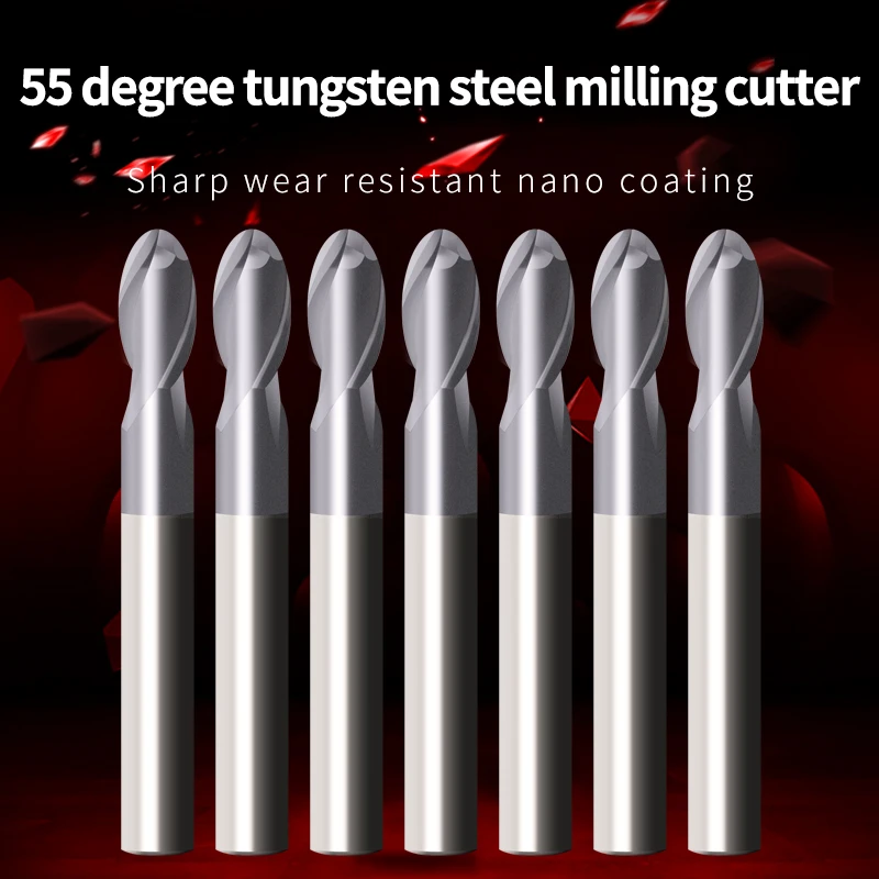 

1PCS Fresa HRC55 Ball Nose End Mills Cutting CNC Machine Tools Milling Cutters Tungsten Cobalt Alloy For Aluminum Alloy Carbide